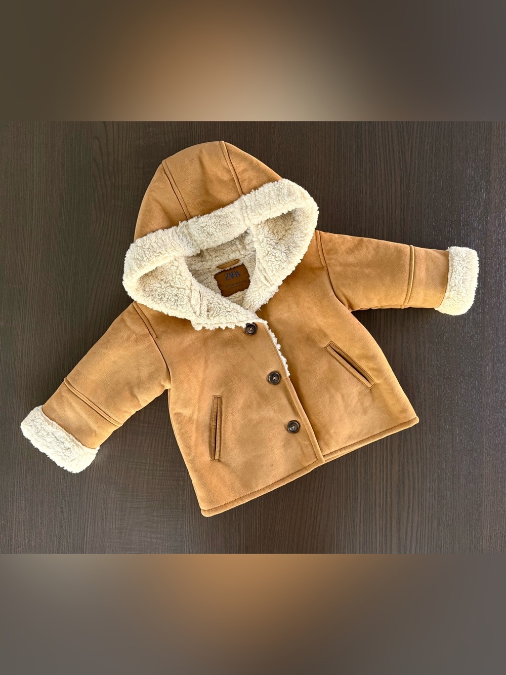 Zara Cream Sherpa-Lined Hooded Jacket